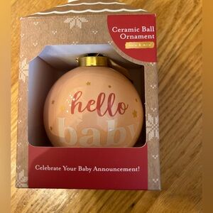 Hello Baby Ceramic Ball Ornament